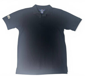 Pro USA Polo Shirt Mens Small Black Astro Graphic Short Sleeve Cotton Blend
